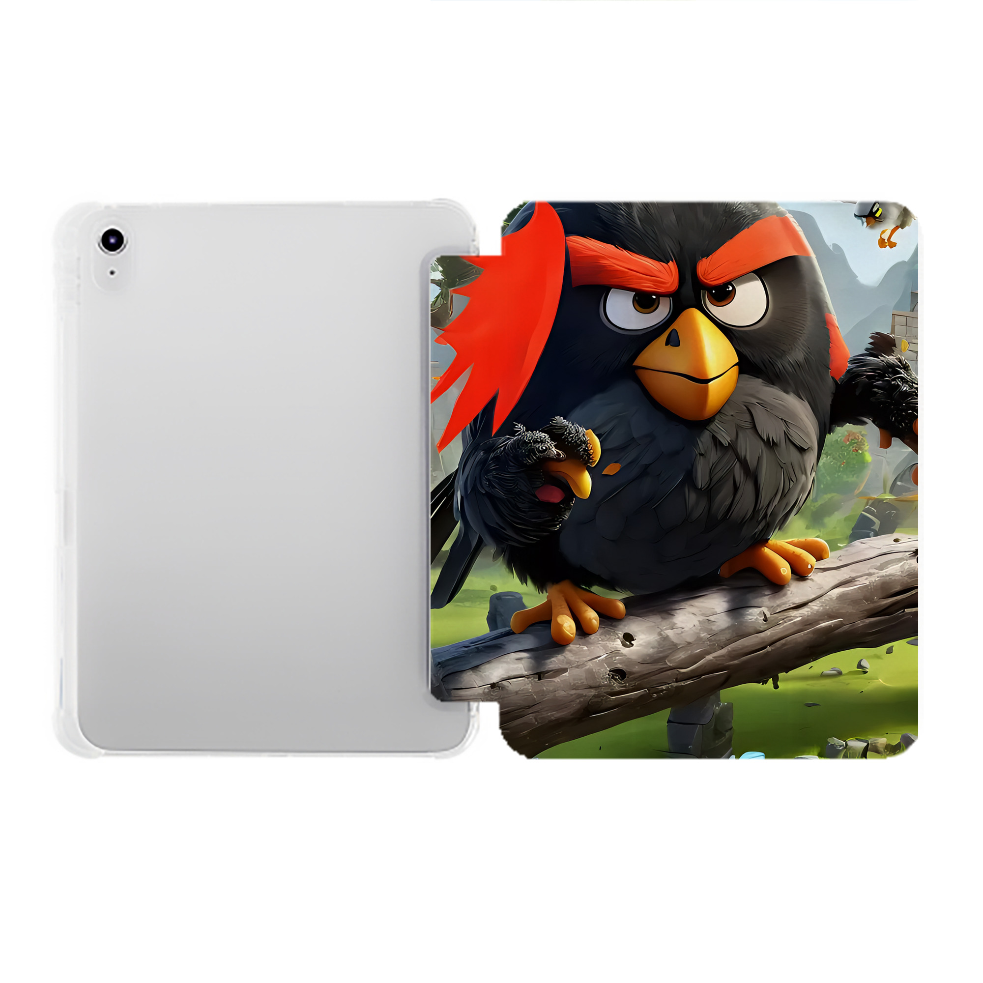 （画像用） Angry Birds アングリーバード IPad ケース ペン収納付き 三つ折りスタンド PUレザー×シリコン 対応機種9.5/10.5/10.9インチ